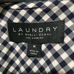 Laundry By Shelli Segal NWT blue and white check open blazer